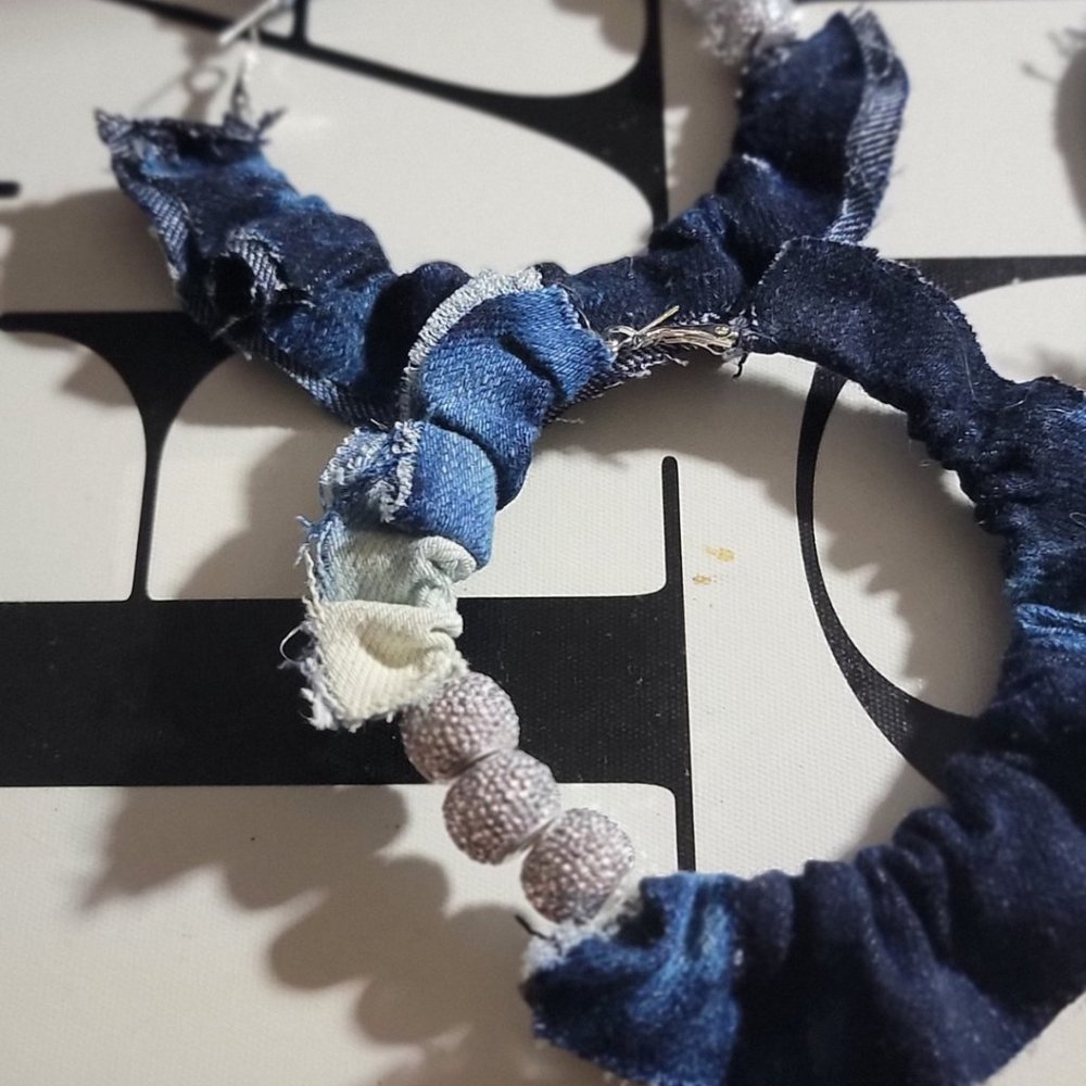 Denim and Jewels Handmade Hoop Earrings
